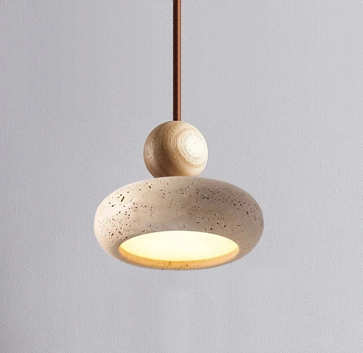modern stone pendant light round