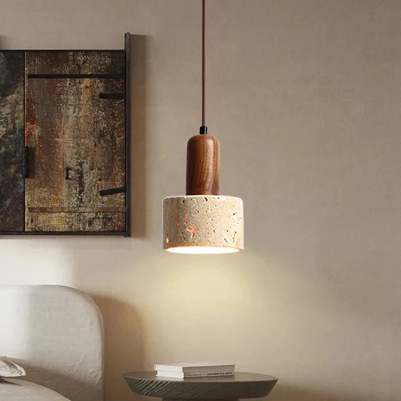 modern travertine light