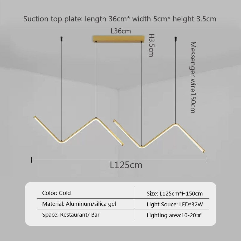 modern wave pendant light