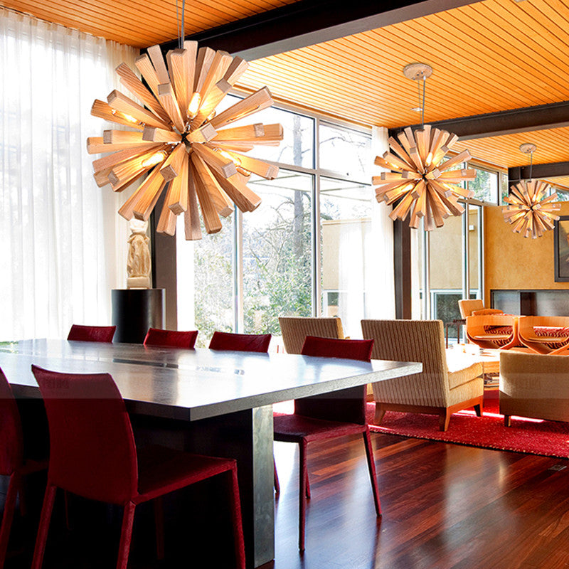 dandelion modern wooden chandelier