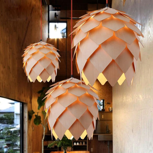 natural pinecone pendant light