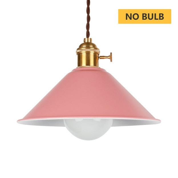 pink cone pendant light
