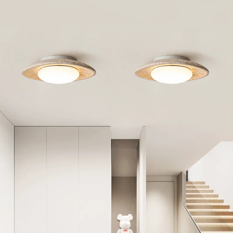 plate led round ceiling light stone
