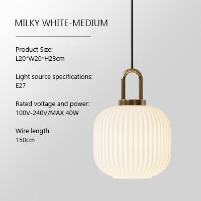 frosted ribbed glass pendant light