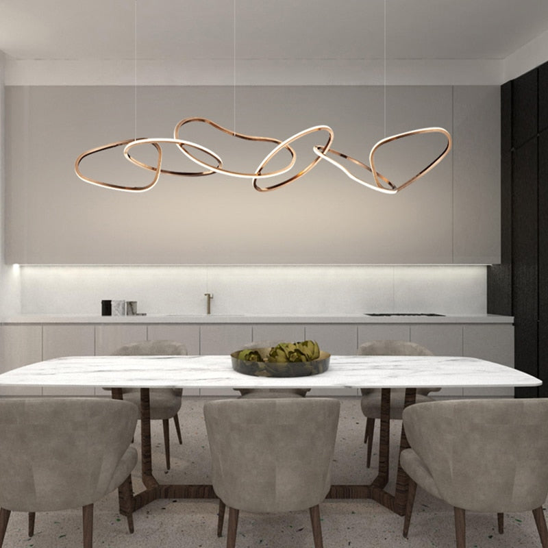Stylish LED ring light chandelier for dining areas
