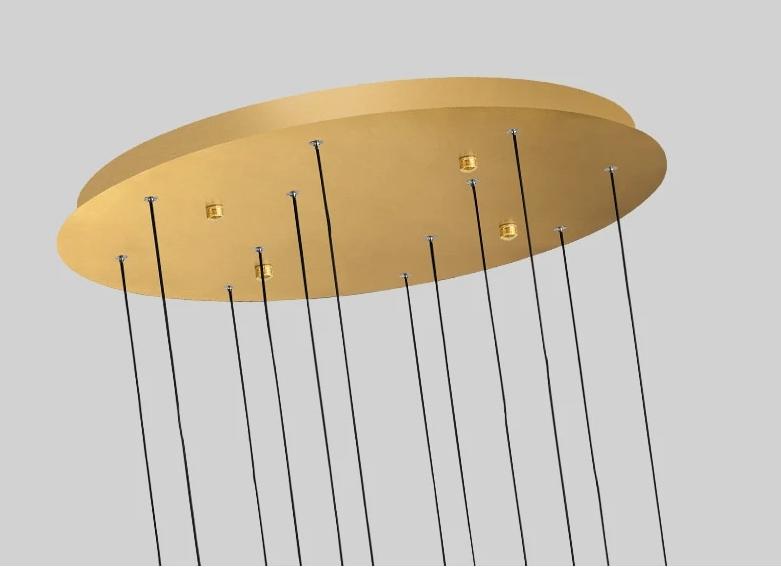 round canopy lighting gold