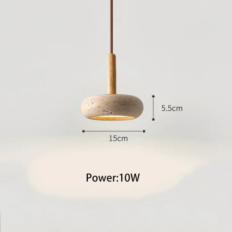 round natural stone pendant light