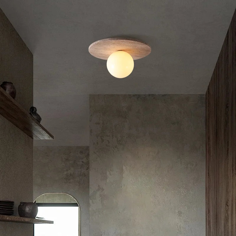 Round stone ceiling lights