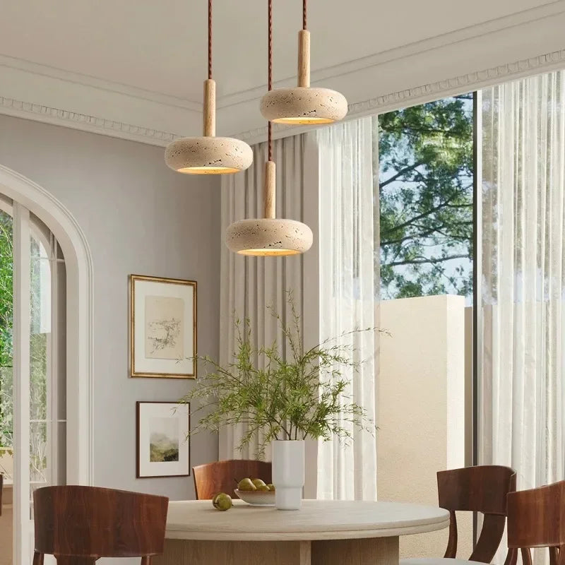 round stone light fixture