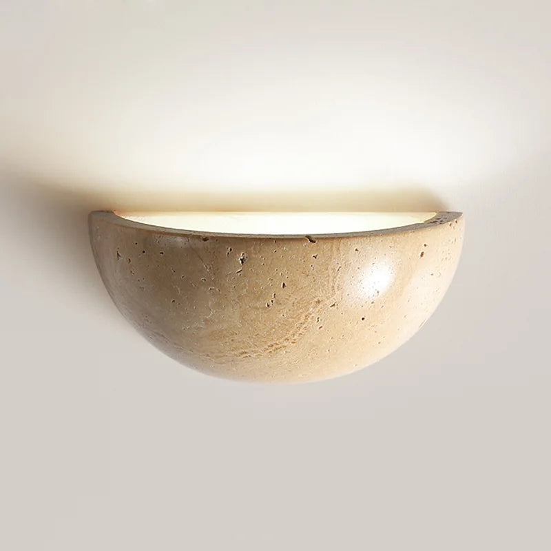 semi-circle stone wall sconce lighting