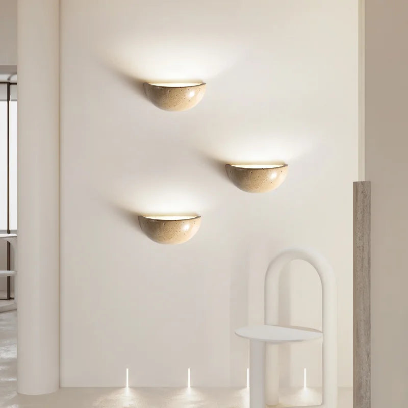 modern semi-circle stone wall lamp