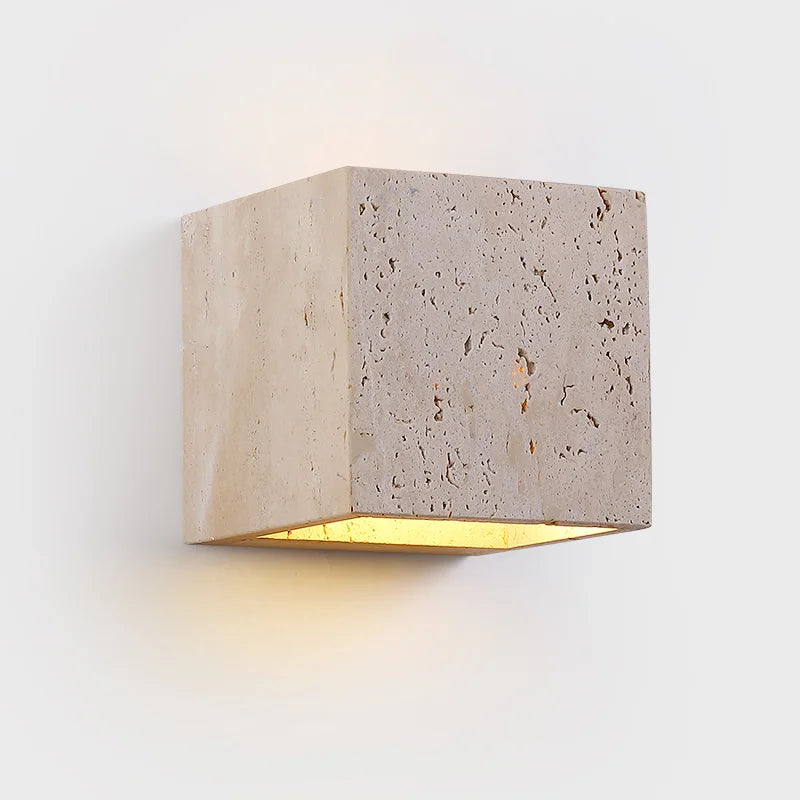 square stone wall lighting
