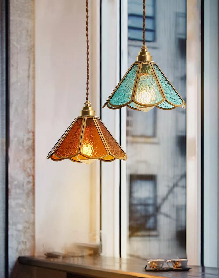 stained glass hanging pendant lights