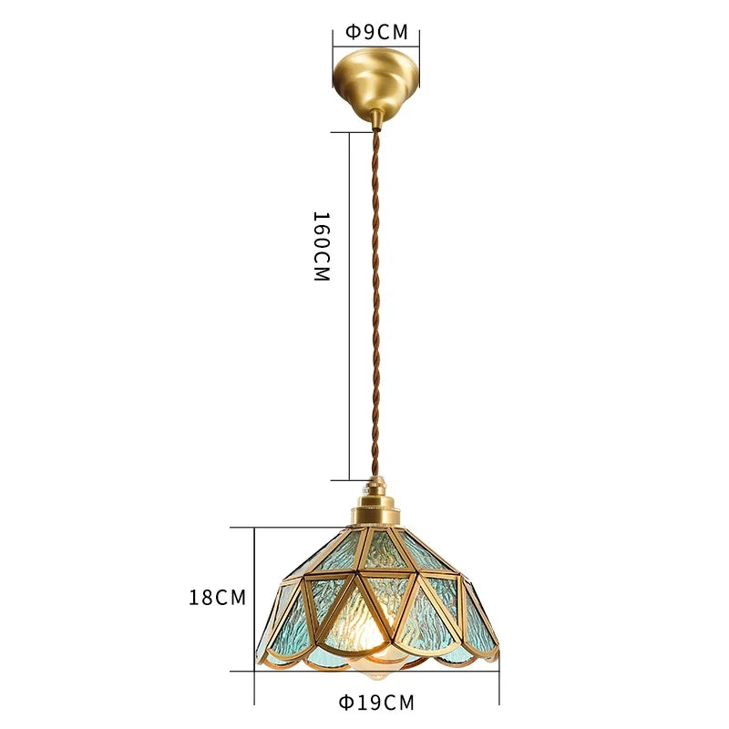 stained glass outdoor pendant light