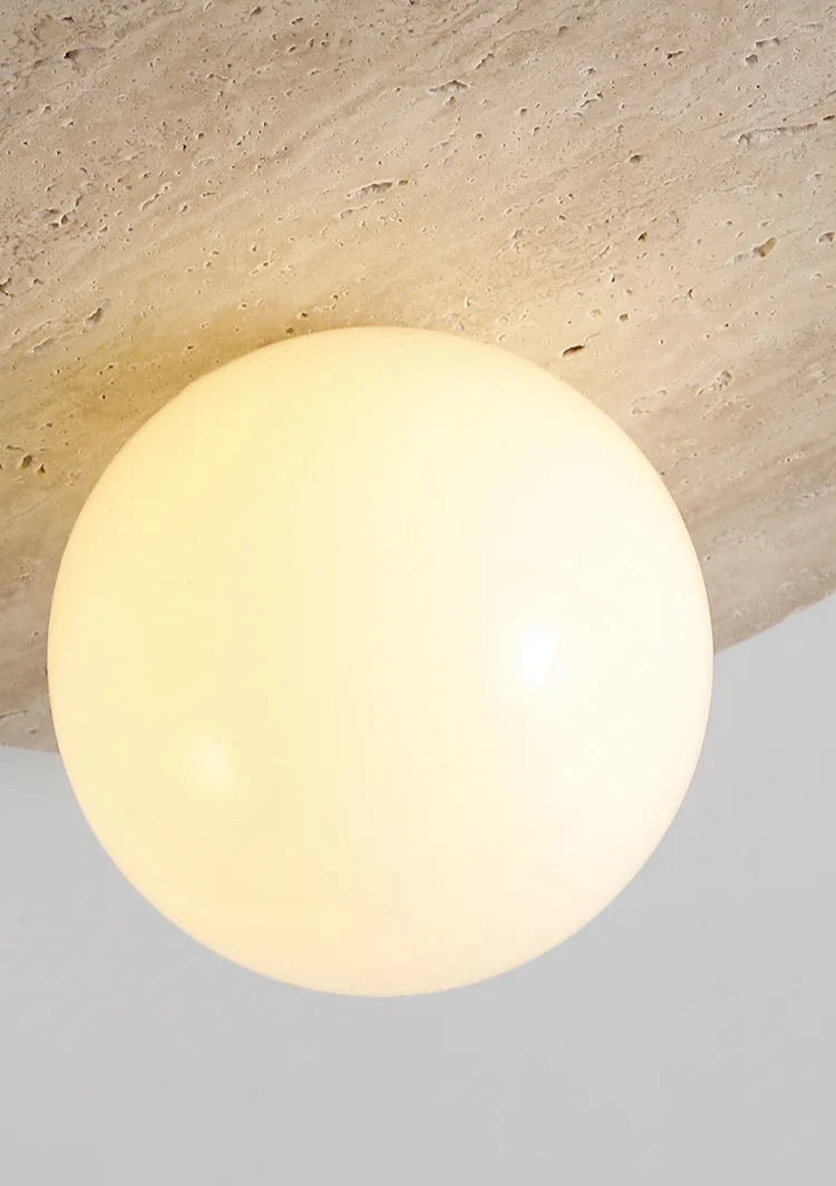 Stone LED round ceiling light fixture