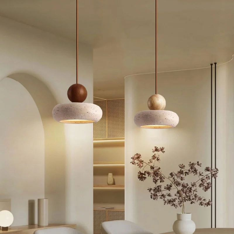 stone pendant light round