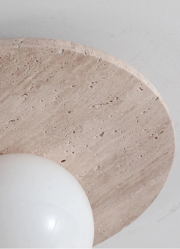 stone round ceiling light fixture