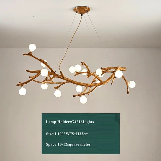 black & gold modern branch light