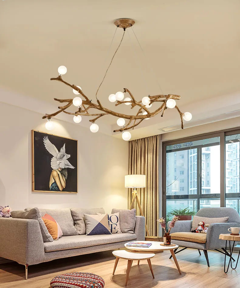 rustic branch chandelier for farmhouse