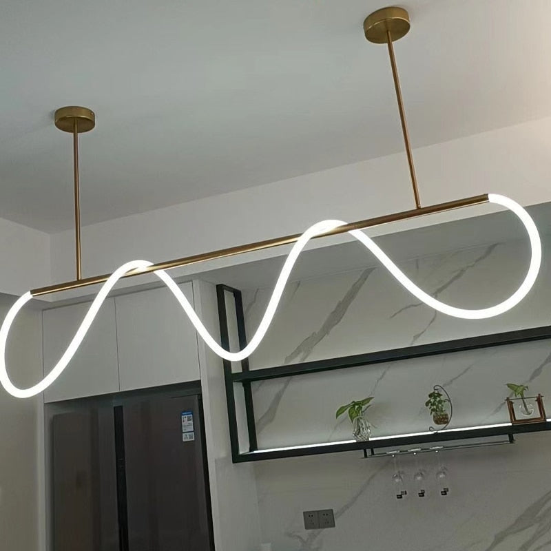 Sleek & Minimalist Tube Chandelier - LED Lighting