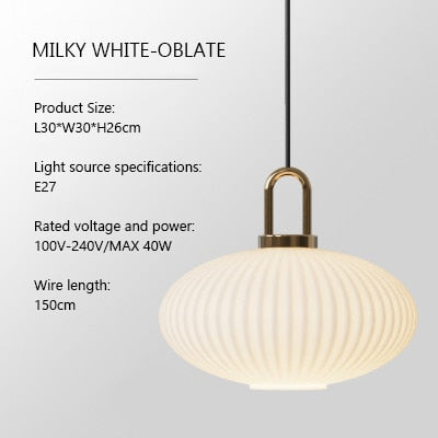 vintage ribbed glass pendant light