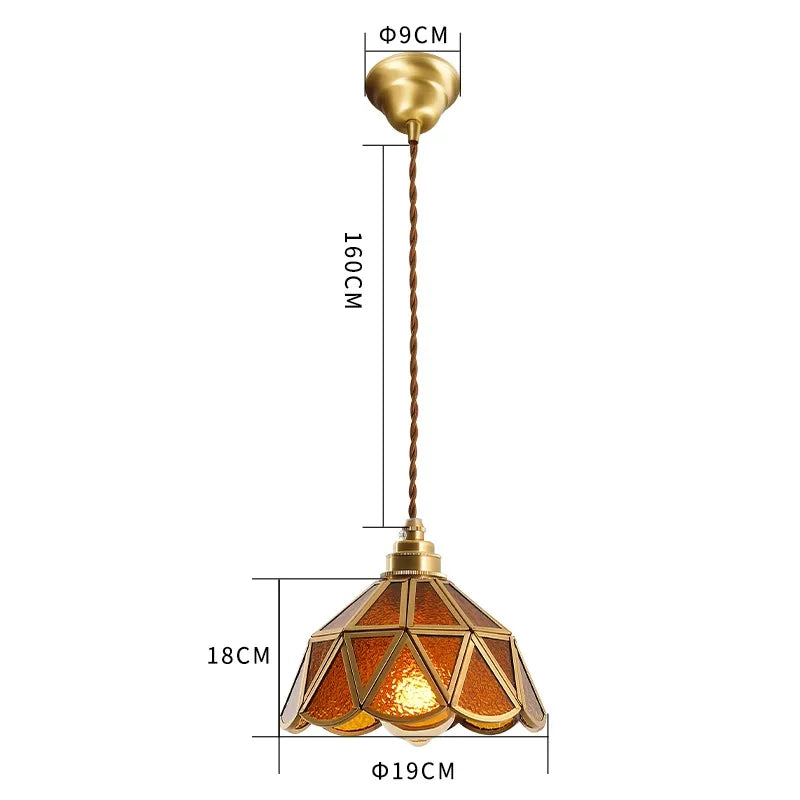 vintage stained glass pendant light