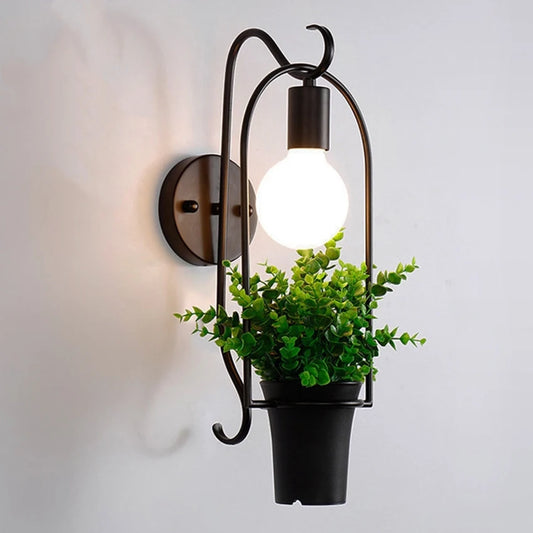 Nordic wall sconce with planter