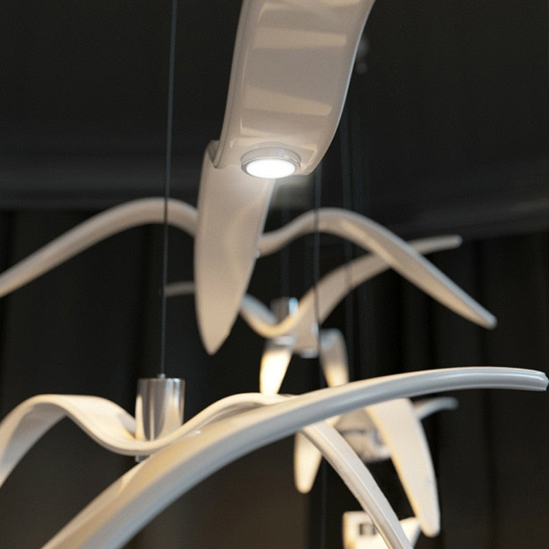 bird-inspired wing light fixture