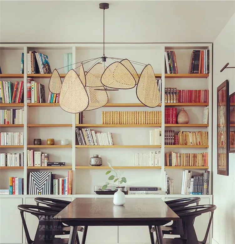 wicker chandeliers