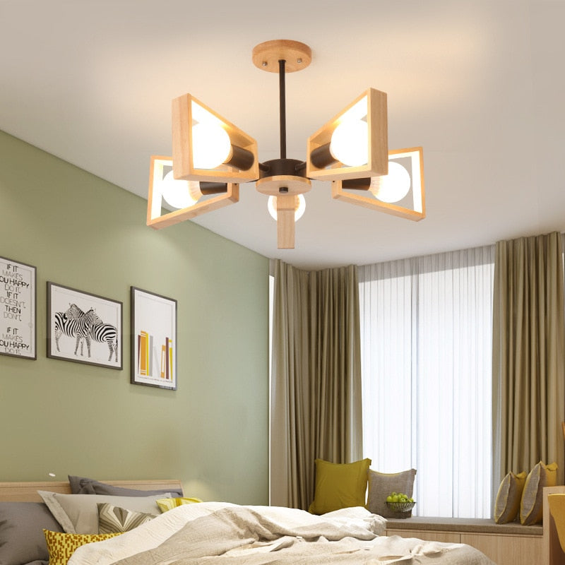 wood sputnik chandeliers