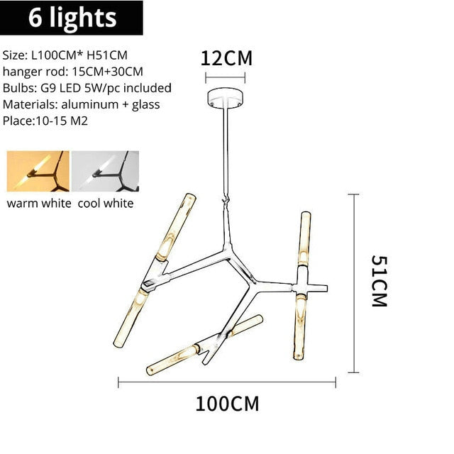 6 arms sputnik lighting chandelier