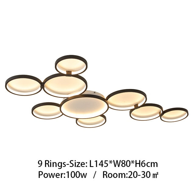 9 rings circle ceiling light flush mount