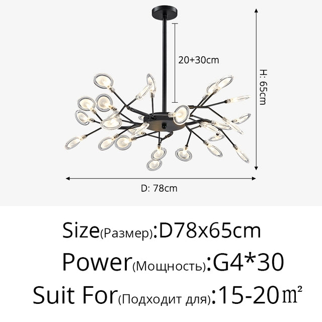 brances chandelier black