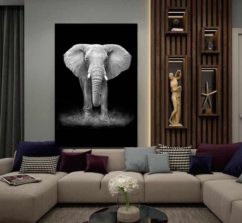 black and white animal art