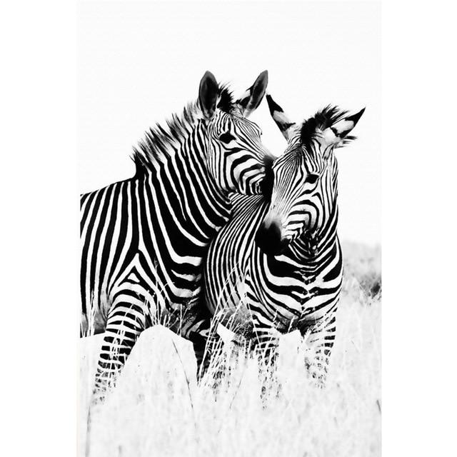Black Zebra Modern Style Canvas Wall Art - Lala Lamps Store