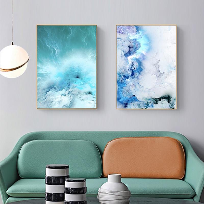 Blue Marble Wave Wall Art - Lala Lamps Store