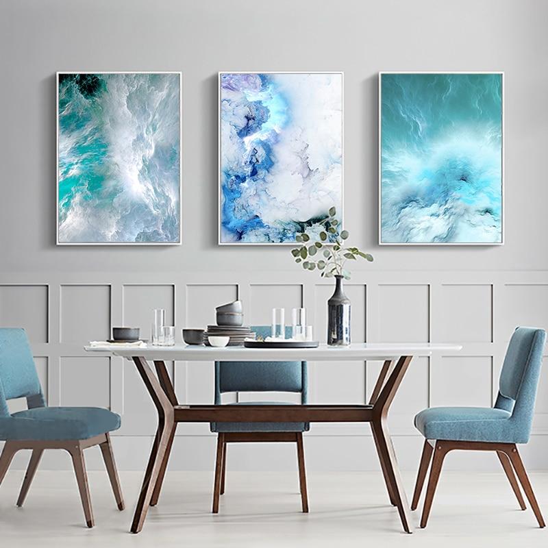 Blue Marble Wave Wall Art - Lala Lamps Store