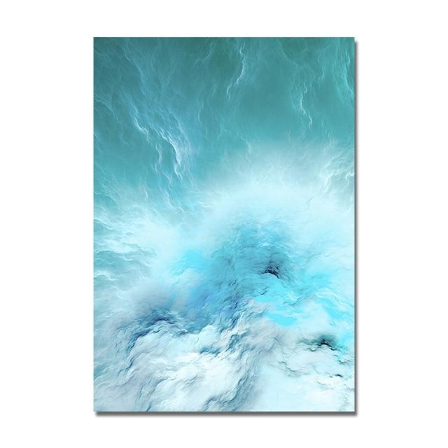 Blue Marble Wave Wall Art - Lala Lamps Store
