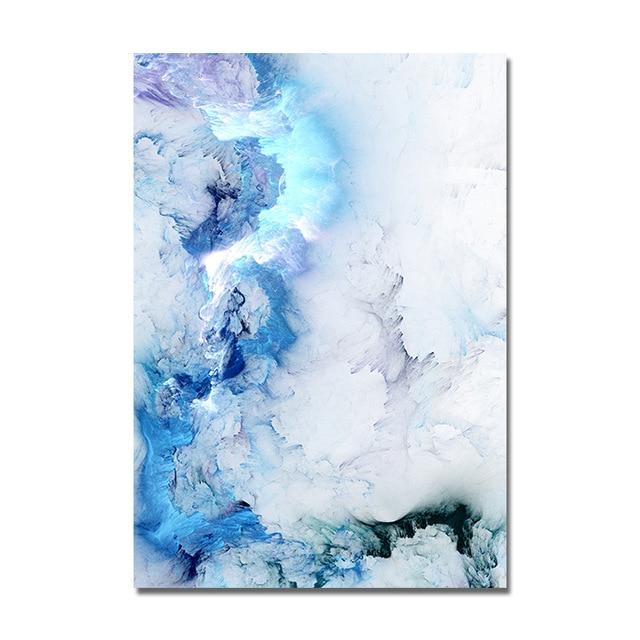 Blue Marble Wave Wall Art - Lala Lamps Store