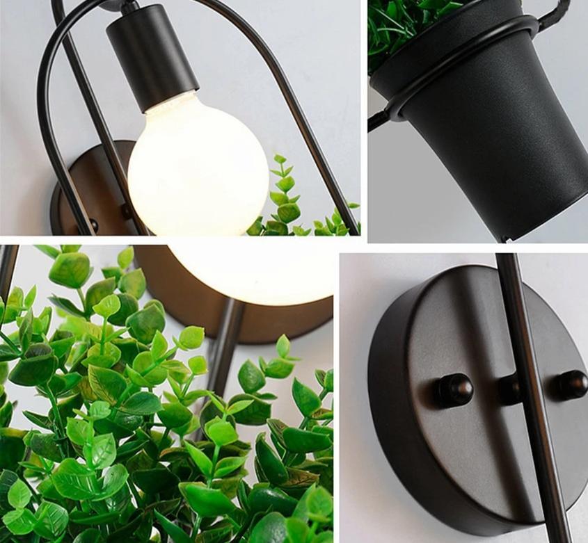 Brielle Nordic Planter Wall Sconce – Metal & Glass