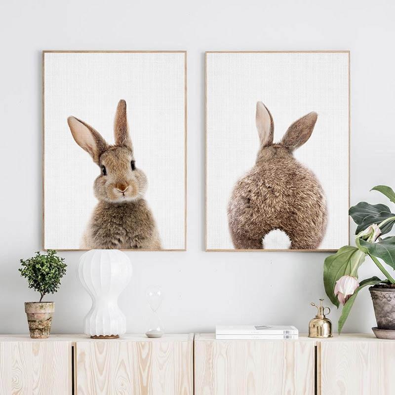 Bunny Rabbit Tail Canvas Wall Art - Lala Lamps Store