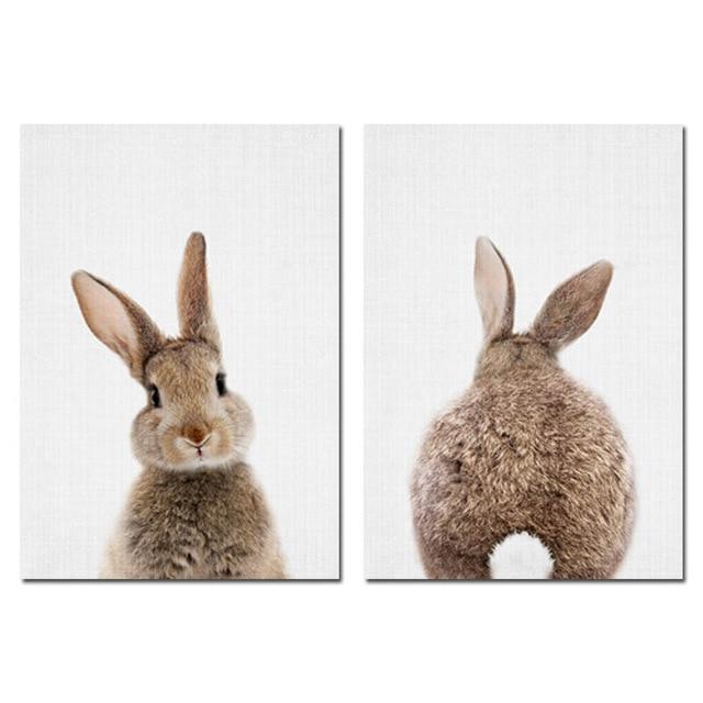 Bunny Rabbit Tail Canvas Wall Art - Lala Lamps Store