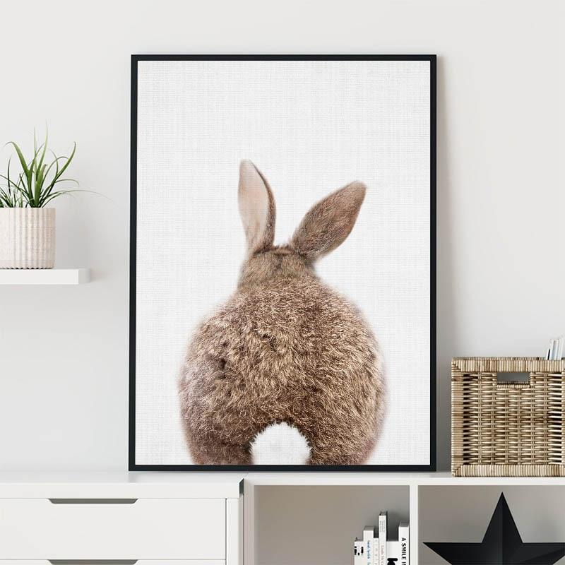 Bunny Rabbit Tail Canvas Wall Art - Lala Lamps Store