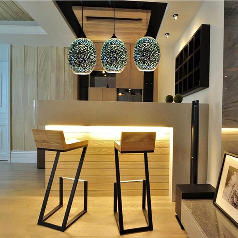 colored glass pendant lights