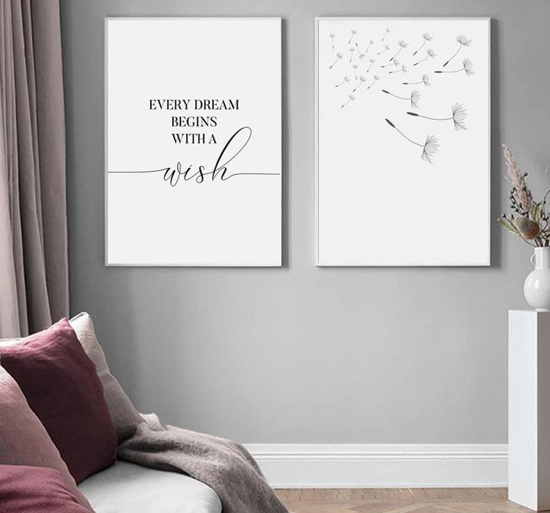 Dandelion Wish Canvas Wall Art - Lala Lamps Store
