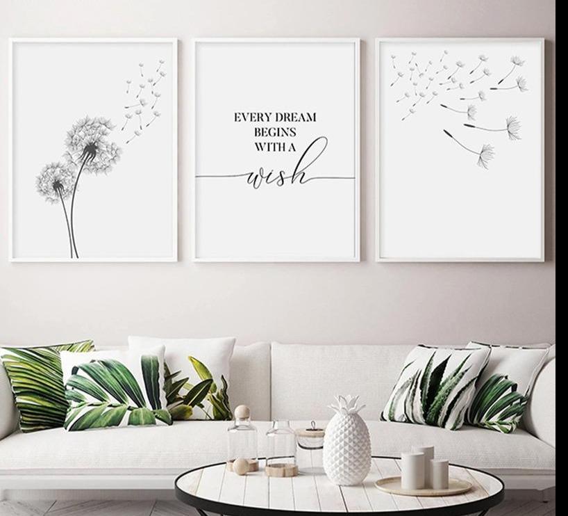 Dandelion Wish Canvas Wall Art - Lala Lamps Store