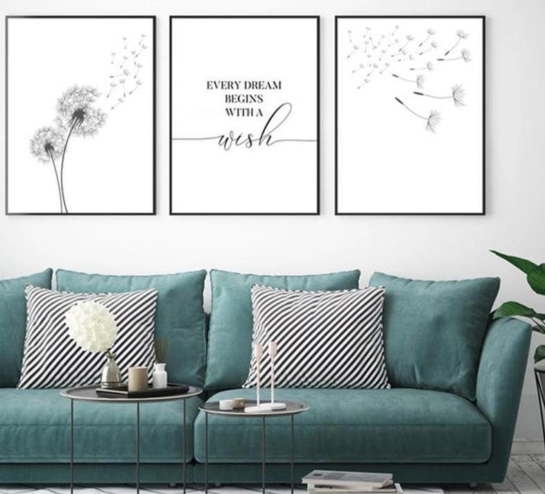 Dandelion Wish Canvas Wall Art - Lala Lamps Store