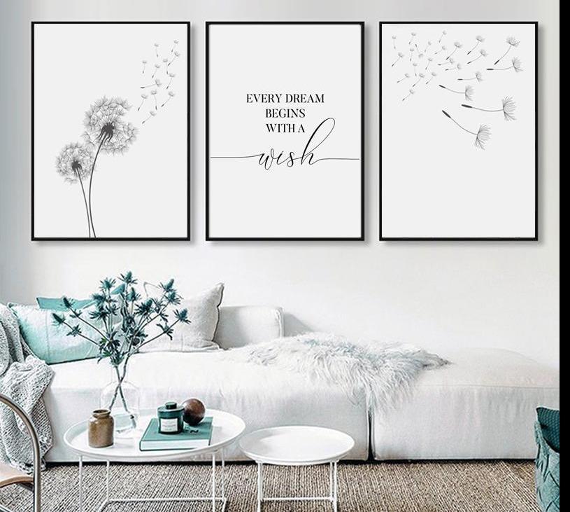 Dandelion Wish Canvas Wall Art - Lala Lamps Store