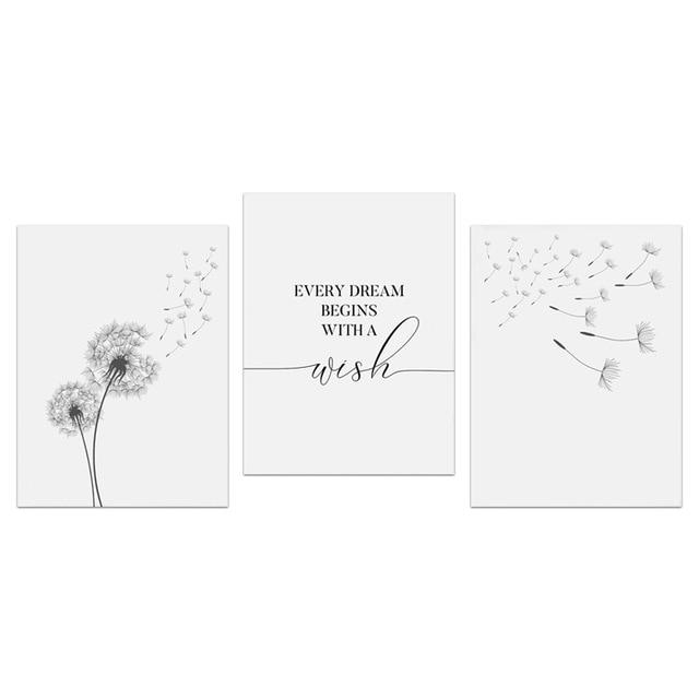 Dandelion Wish Canvas Wall Art - Lala Lamps Store