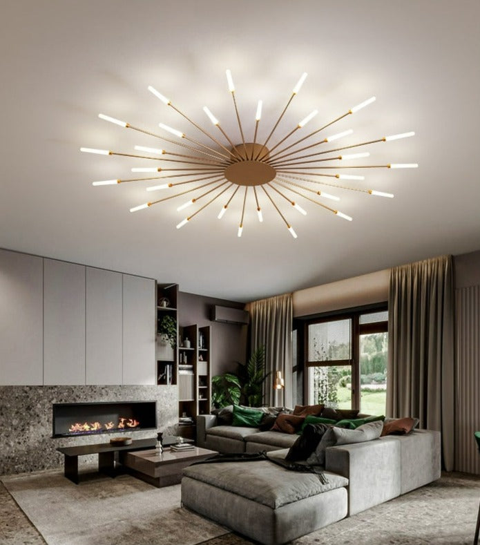 Modern Gold & Black Firework Chandelier - Perfect for Contemporary Interiors